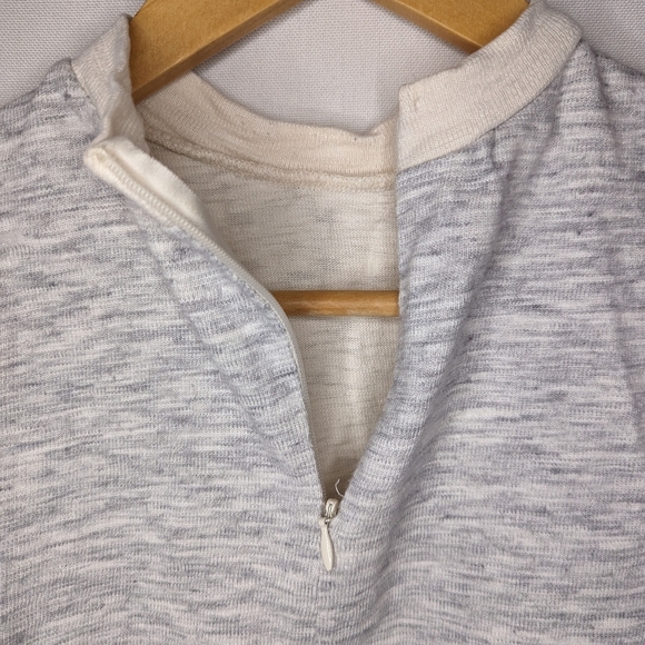 Madewell Ivory Grey Colorblock Sleeveless Mock Neck Tank Sz XS - Picture 8 of 11